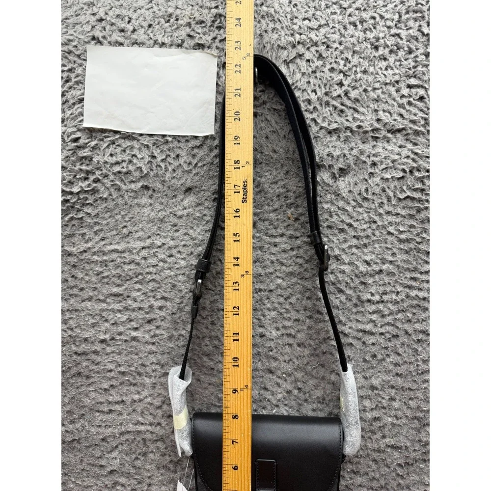 NWD Coach Track Small Flap Crossbody Bag Signature Coated Canvas Charcoal Black